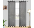 Madison Sheer Eyelet Curtain 220cm or 250cm Drop Black - Single
