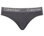 Calvin Klein Women's Emote Cotton Bikini Briefs 3-Pack - Ash Grey/Riverbed/White