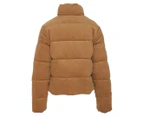 Tommy Jeans Women's Cord Puffa Jacket - Tobacco Brown