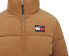 Tommy Jeans Women's Cord Puffa Jacket - Tobacco Brown
