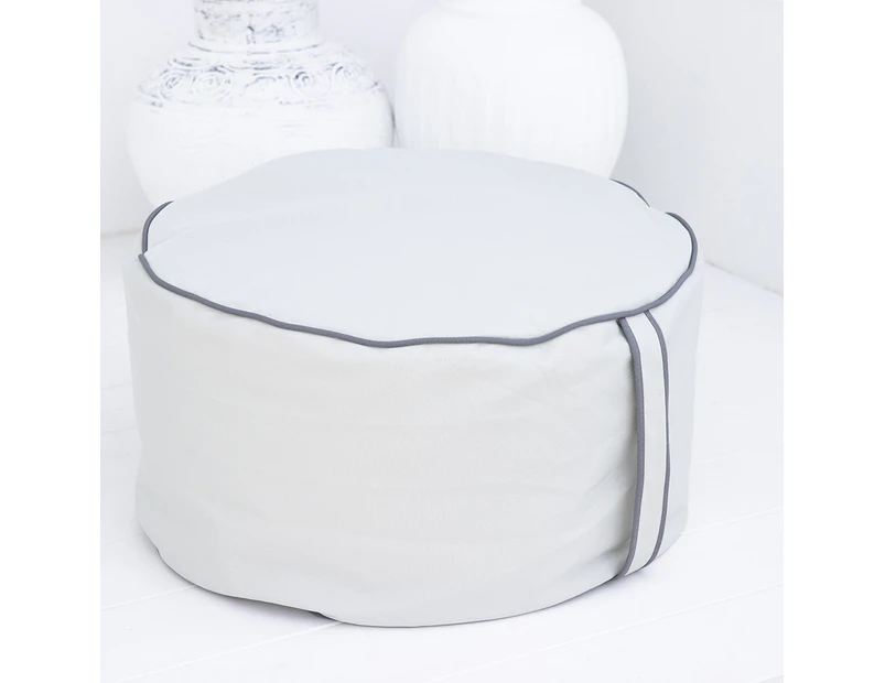 Outdoor Ottoman| Poolside Furniture | Olefin Fabric - Waterproof | Side Table or Footrest | Medium |Grey