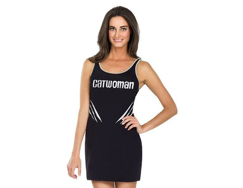 DC Comics Women's Large Catwoman Tank Dress Costume - Black/White