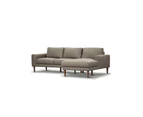 Jordan 3 seater Leater Sofa with Right Hand Facing Chaise - Charcoal