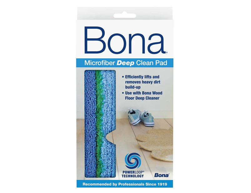 Bona Micro Fiber Deep Clean Replacement Pad Floor Cleaner for Cleaning Mop Blue