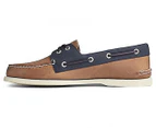 Sperry Men's Authentic Original 2-Eye Wild Horse Boat Shoes - Tan/Navy