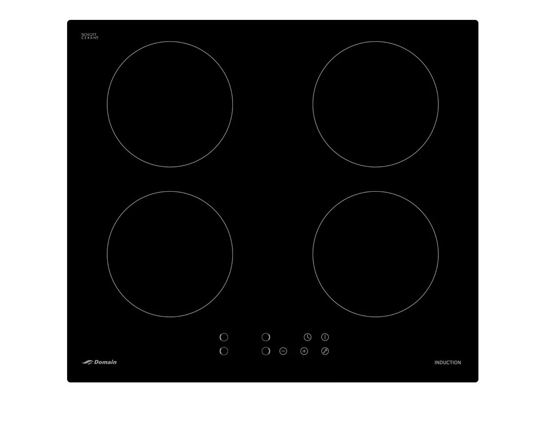 Domain Premium Electric Induction Glass Cooktop with Touch Controls - 600mm