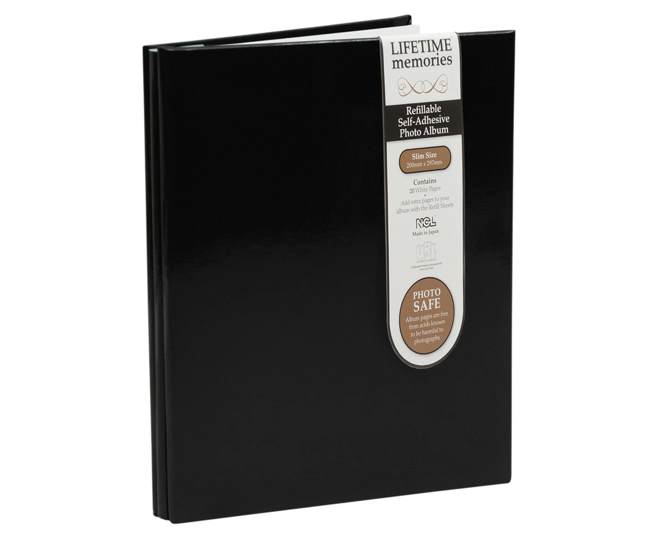 Self-Adhesive 20 Pages Refillable A4 Photo Album - Black