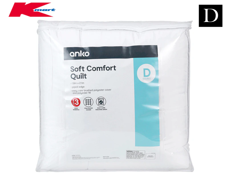 Anko by Kmart Soft Comfort Double Bed Quilt