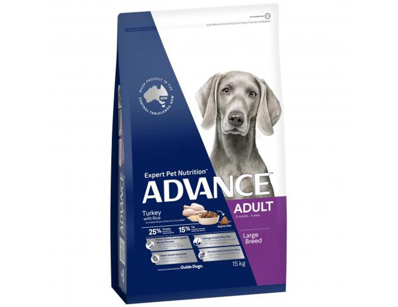 Advance Large Plus Adult Turkey Dry Dog Food 15kg