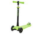 Zoomy Leisure Kids 2-in-1 Mini Scooter with Removable Seat & Light Up Wheels - Green