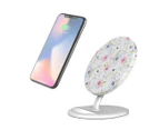 QI Wireless Charger For iPhone 13/12 Samsung Galaxy S22 Ultra, Many Flowers