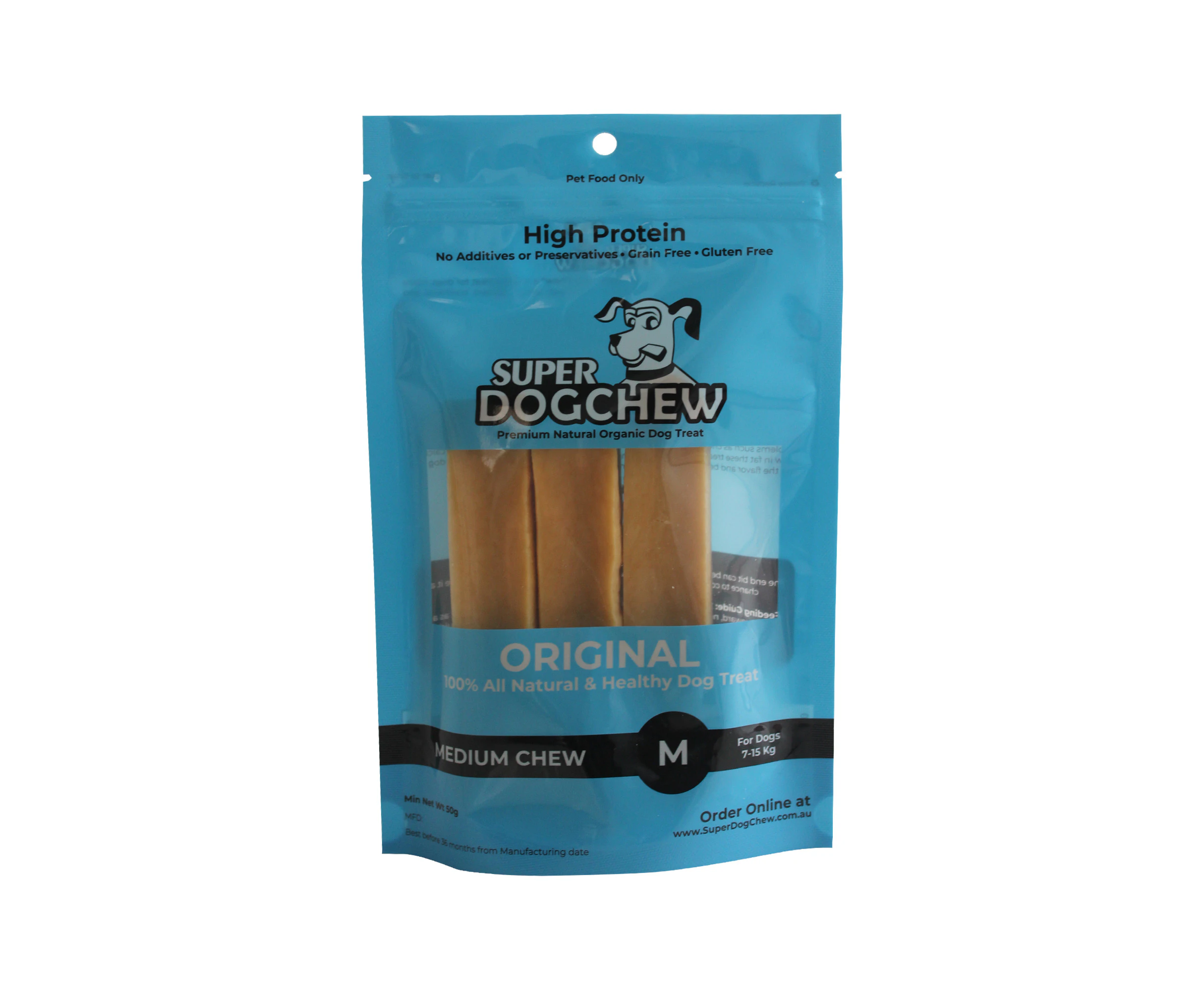 Super Dog Chew Himalayan Dental Cheese Dog Treat MEDIUM for Dogs 7-15 Kg 3pk