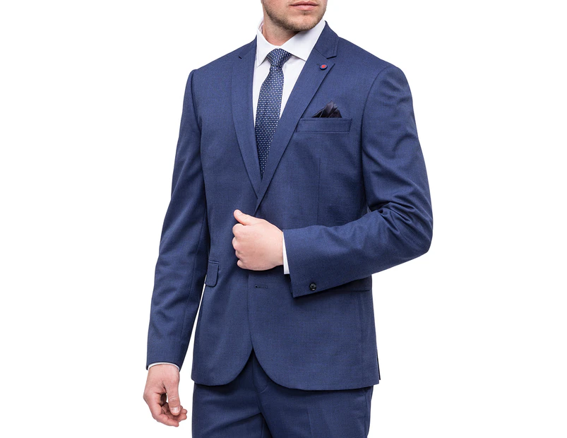 Pierre Cardin Men's Plain Slim Suit Jacket - Ink Blue