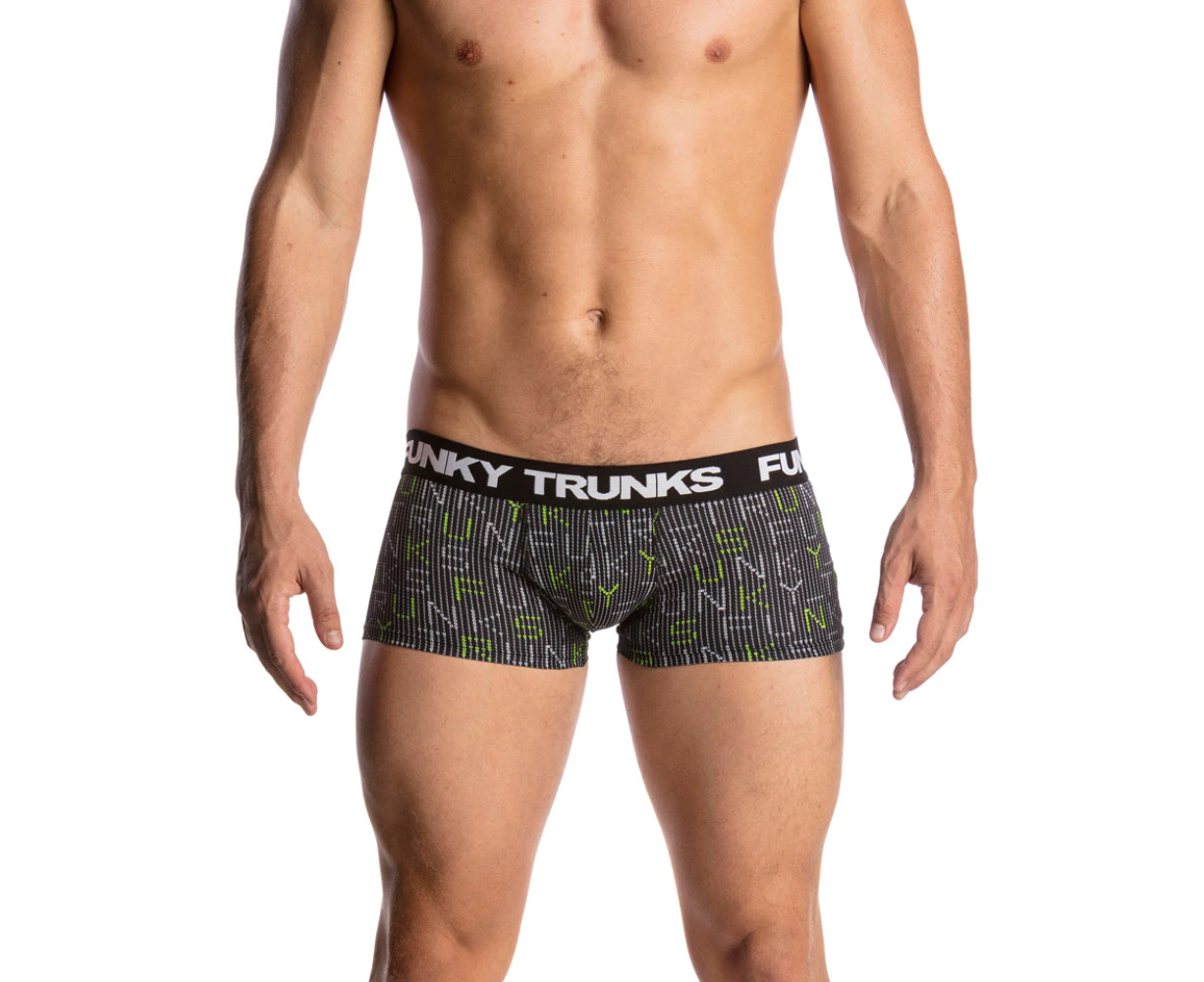 Funky Trunks Men's Binary Bro Underwear Trunks - Black