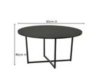 Orva Black Round Coffee Table with Metal Legs - China Ash Veneer - Black