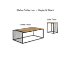 Maha Side Table Living Room Industrial Side End - Maple and Black