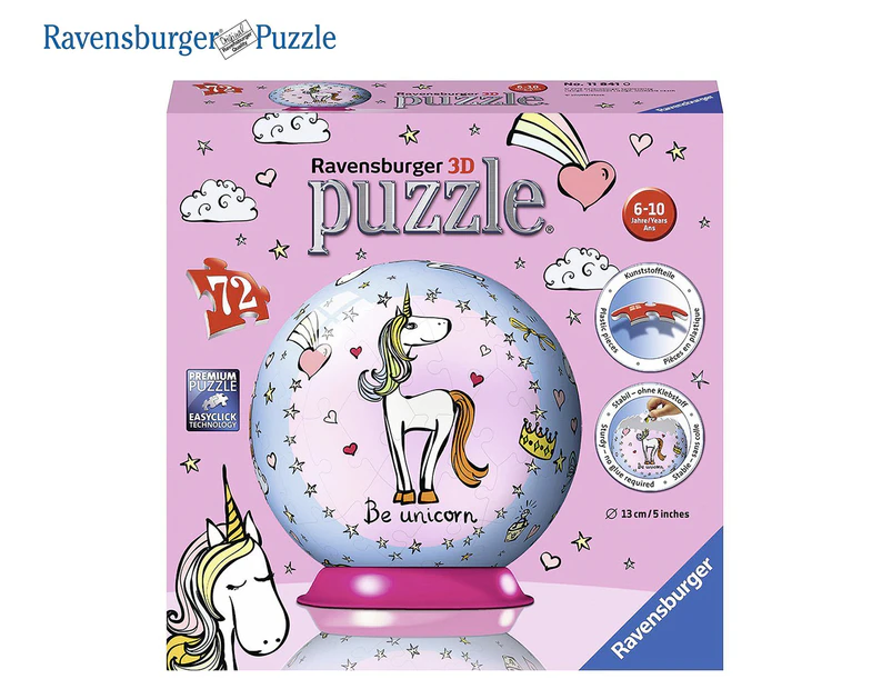 Ravensburger 72-Piece 3D Unicorn Puzzle Ball