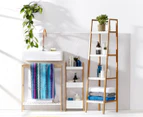 Anko by Kmart 3 Tier Bamboo Bathroom Caddy - White/Natural