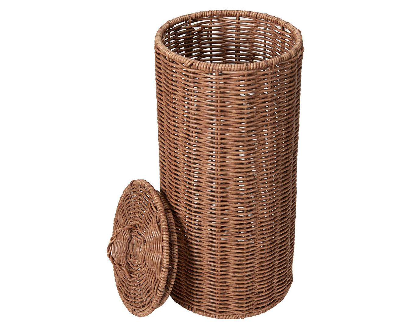 Anko by Kmart Rattan Look Toilet Roll Holder w/ Lid - Natural | Catch