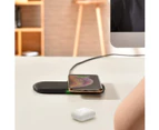 Choetech Dual Wireless Charging Pad 10W each compatible with Apple iPhone 12/12 mini/12 Pro/12 Pro Max - Black