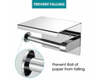 Toilet Paper Holder Roll Bath Tissue Storage Hook Rack Stainless Steel Silver