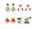 Creative Christmas Gift Earring Set, Christmas Tree Stocking Snowman Girl Ear Stud - Red\Green