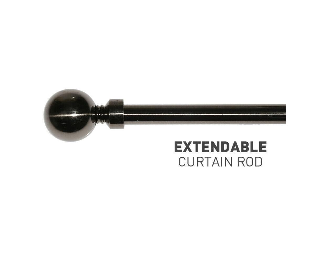 Metal Curtain Rod Pole Rail Finial Set Extendable 22mm Manhattan in 3 Sizes 