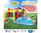 8 In 1 Inflatable Water Park Slide Jumping Castle Soccer Goal with Cannon