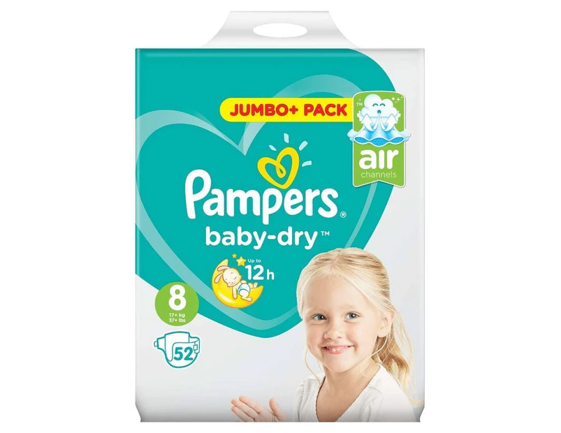 Baby Dry Size 8 17kg+ Economy Pack (52 Nappies)