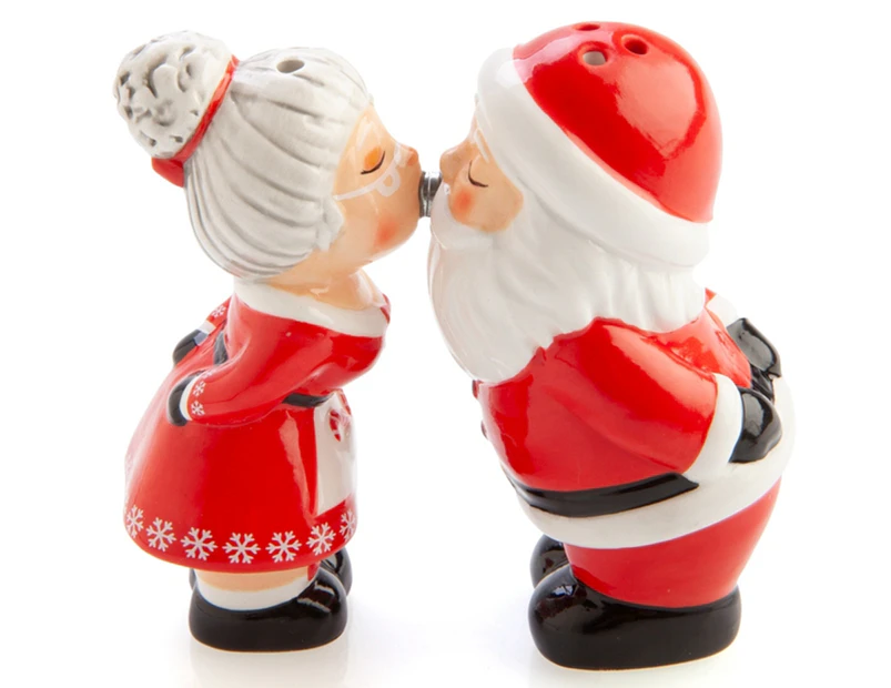 MDI Kissing Santa & Mrs. Claus Magnetic Salt & Pepper Set - Red/White/Multi