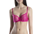 Aubade OC04 Bow Embroidered Moulded Half Cup Bra - Bonbon Pink