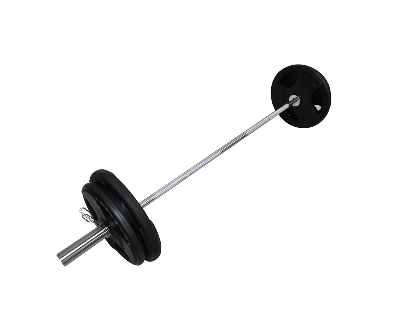 Total 82kg - 180cm Olympic Barbell + Rubber Coated Weight Plate - 15kg x 2 + 20kg x 2