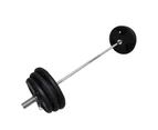 Total 132kg - 180cm Olympic Barbell + Rubber Coated Weight Plate - 15kg x 2 + 20kg x 2 + 25kg x 2