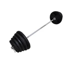 Total 167kg - 180cm Olympic Barbell + Rubber Coated Weight Plate - 7.5kg x 2 + 10kg x 2 + 15kg x 2 + 20kg x 2 + 25kg x 2