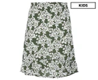 Gem Look Youth Girls' Woven Low High Frill Skirt - Khaki