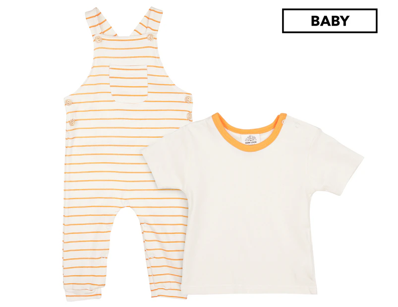 Gem Look Baby Boys' Organic Cotton Top & Overalls 2-Piece Set - Stripe
