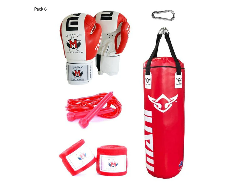 MANI SPORTS 3FT PUNCHING BAG + BOXING GLOVES + SPEED ROPE + HAND WRAPS + SNAP HOOK