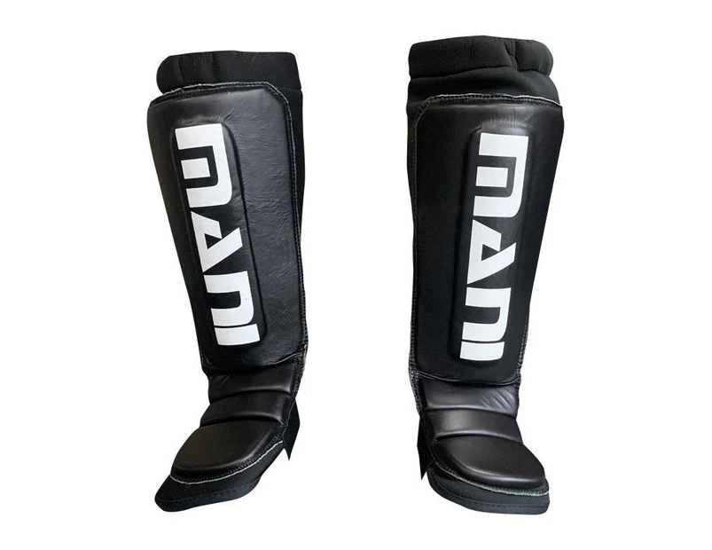 Neoprene Shin and Instep Guard Pads with Leather Front