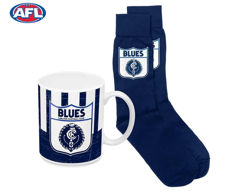 AFL Carlton Heritage Mug & Socks Pack