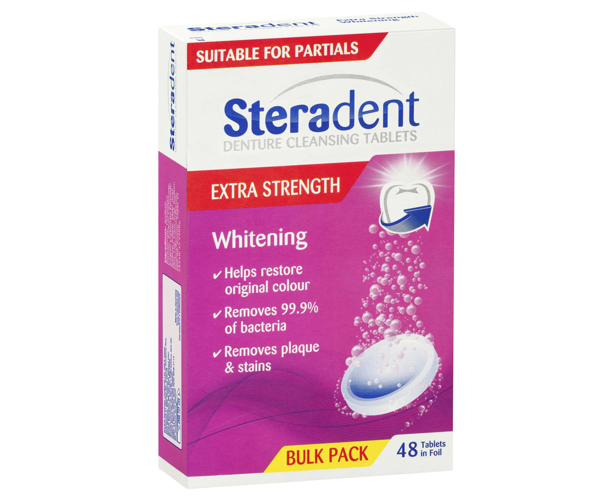 Steradent Whitening Tablets Extra Strength 48 Pack