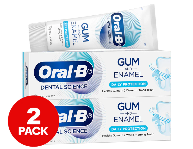 2 x Oral-B Dental Science Gum & Enamel Daily Protection Toothpaste Mint 110g