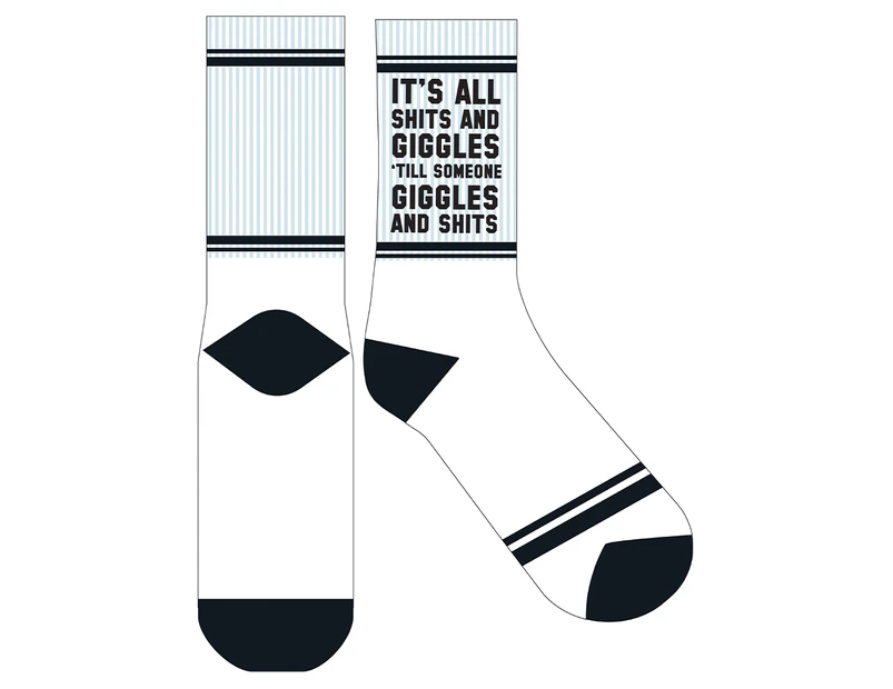 Frankly Funny Unisex All Sh*ts and Giggles Novelty Socks - White/Black/Other