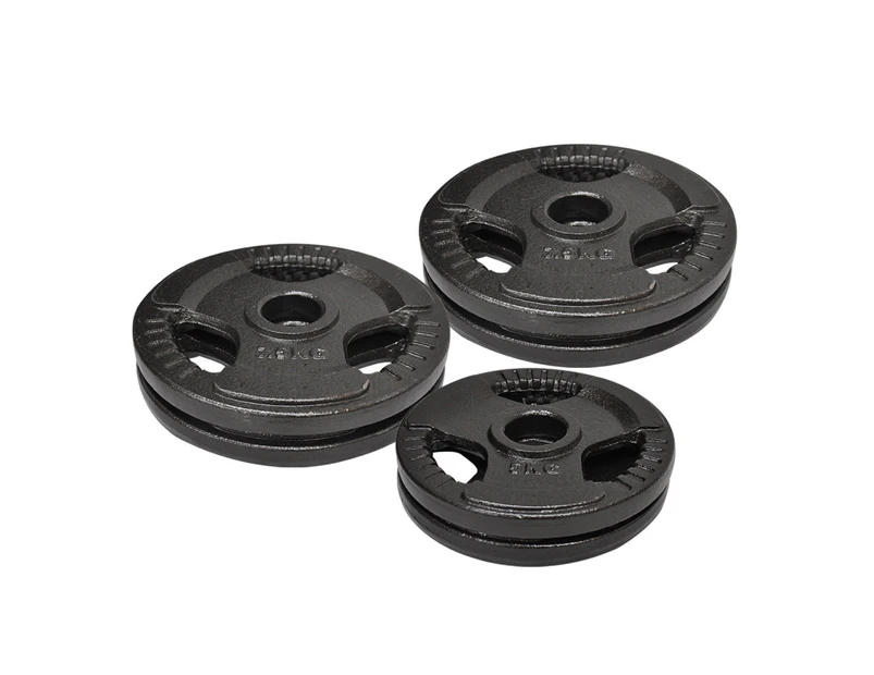 Total 40kg Olympic Cast Iron Weight Plates - 5kg x 2+ 7.5kg x 4