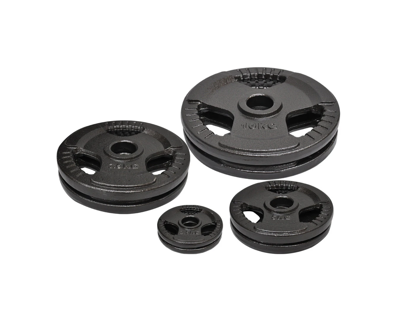 Total 50kg Olympic Cast Iron Weight Plates - 2.5kg x 2+ 5kg x 2+ 7.5kg x 2+ 10kg x 2