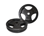 Total 50kg Olympic Cast Iron Weight Plates - 25kg x 2