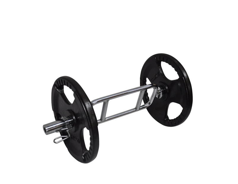 Total 58kg - Olympic Barbell Weights - Tricep Bar + Iron Ez Grip Weight Plate - 25kg x 2