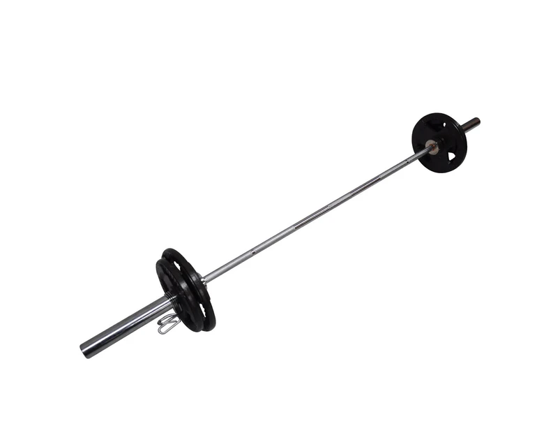 Total 51kg - 220cm Olympic Barbell Bar + Weight Plates - 7.5kg x 2+ 10kg x 2