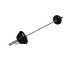 Total 96kg - 220cm Olympic Barbell Bar + Weight Plates - 2.5kg x 2+ 5kg x 2+ 7.5kg x 2+ 10kg x 2+ 15kg x 2