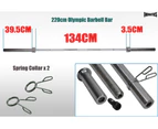 Total 96kg - 220cm Olympic Barbell Bar + Weight Plates - 2.5kg x 2+ 5kg x 2+ 7.5kg x 2+ 10kg x 2+ 15kg x 2