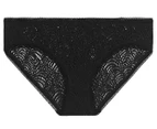Lovable Women's Crochet & Seamless Bikini Brief - Black/Cream Tan